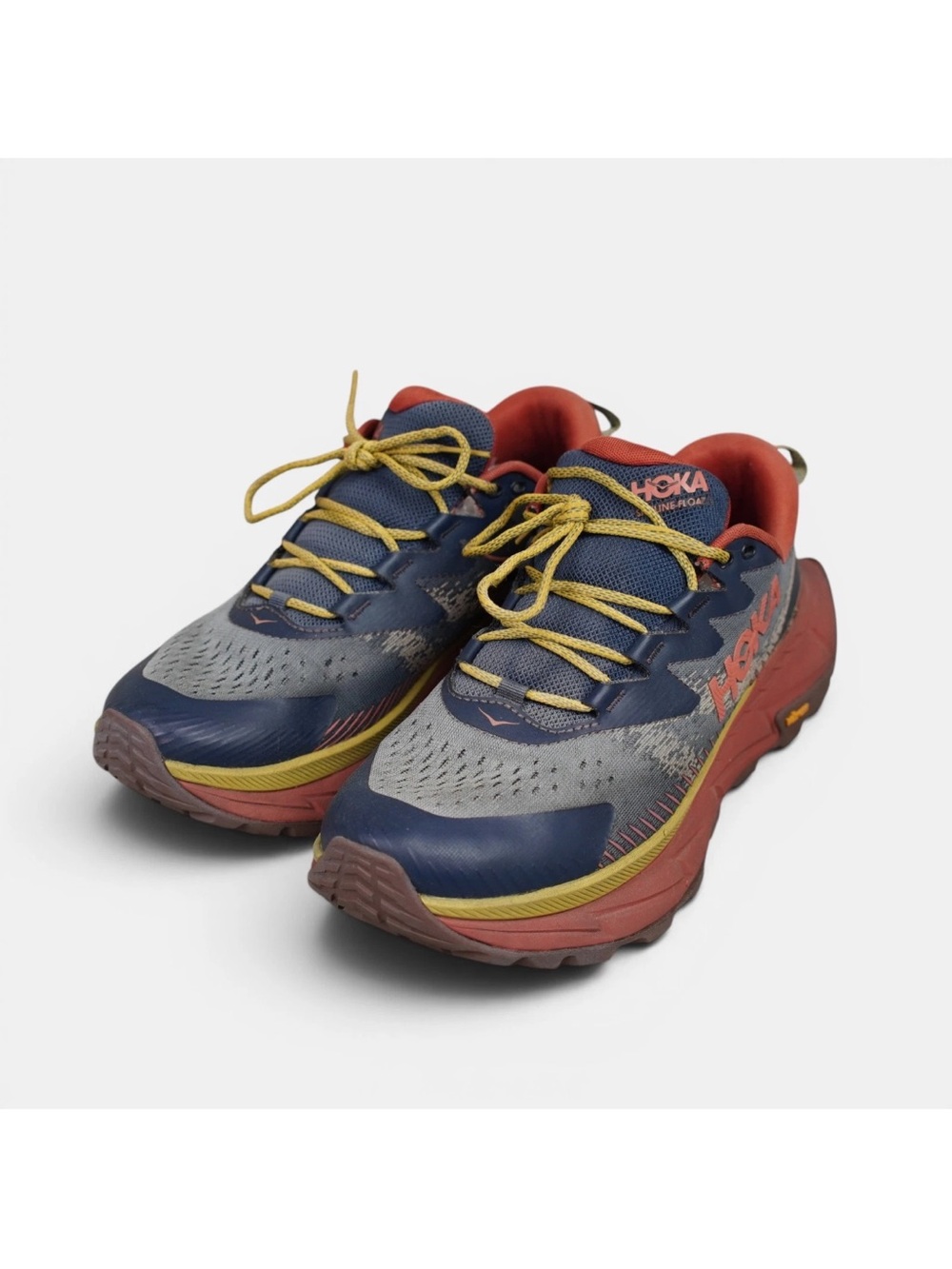 Hoka One One M Skyline Float x Men's Size 10D Blue Gray Red 1141610 OSHS Hiking